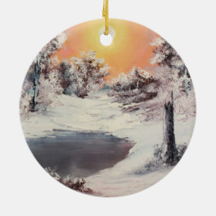 Snowman online ceramic ornament