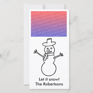 Snowman Outline, Let it snow, Holiday photo cards