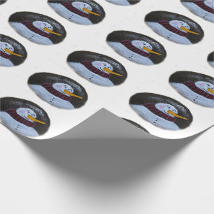 Snowman Painting Matte Wrapping Paper