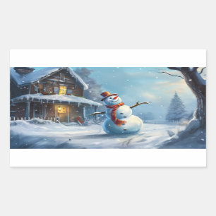 Snowman Painting Sticker