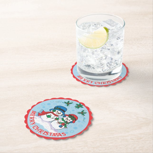 Snowman Paper Coaster (Insitu)