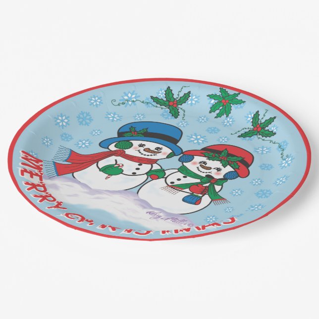 Snowman Paper Plate (Angled)