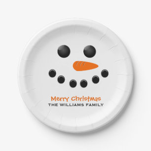 Snowman Paper Plate