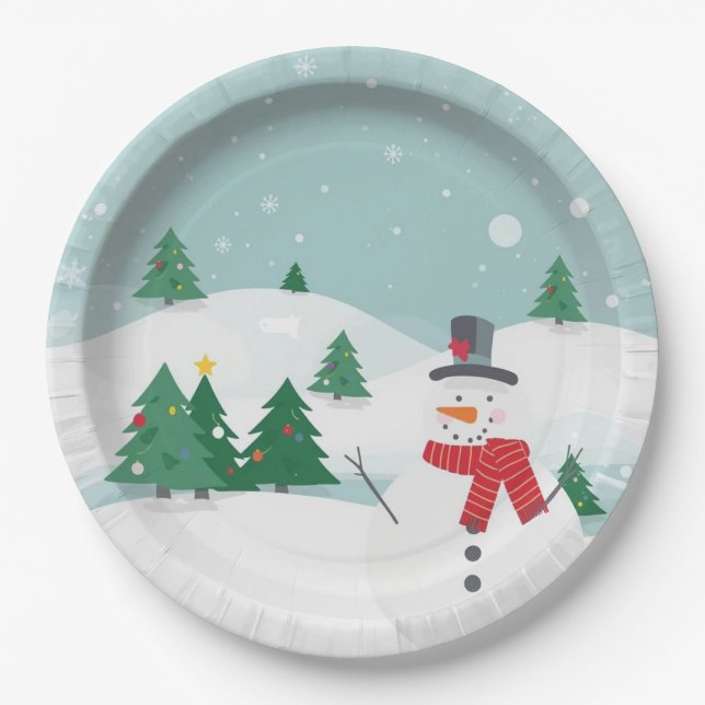 Snowman paper plate (Front)