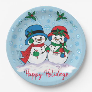 Snowman Paper Plate