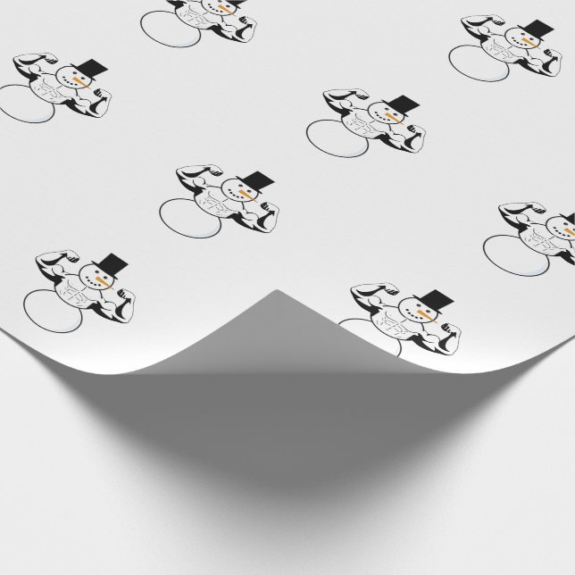 Snowman Paper Plate Christmas Wrapping Paper (Corner)