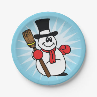 Snowman Paper Plates