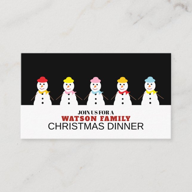 Snowman parade, Christmas Party Ticket Invitation (Front)