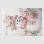 Snowman Pastel Pink Winter Christmas Tissue Paper<br><div class="desc">Snowman Pastel Pink Winter Christmas</div>