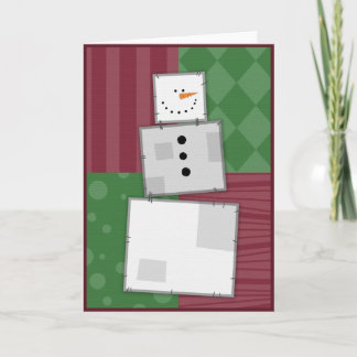 Snowman Patchwork Holiday Card