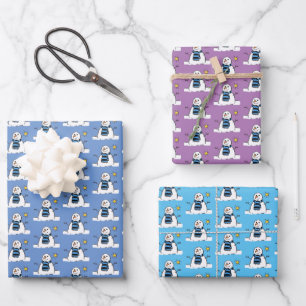 Snowman Pattern Design Wrapping Paper Sheets