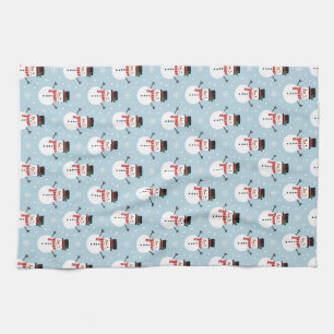 Snowman pattern kitchen towel