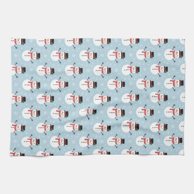 Snowman pattern kitchen towel (Horizontal)