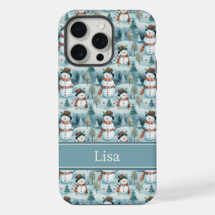 Snowman Pattern Phone Case with Custom Name