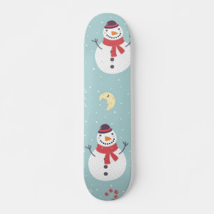 Snowman pattern skateboard
