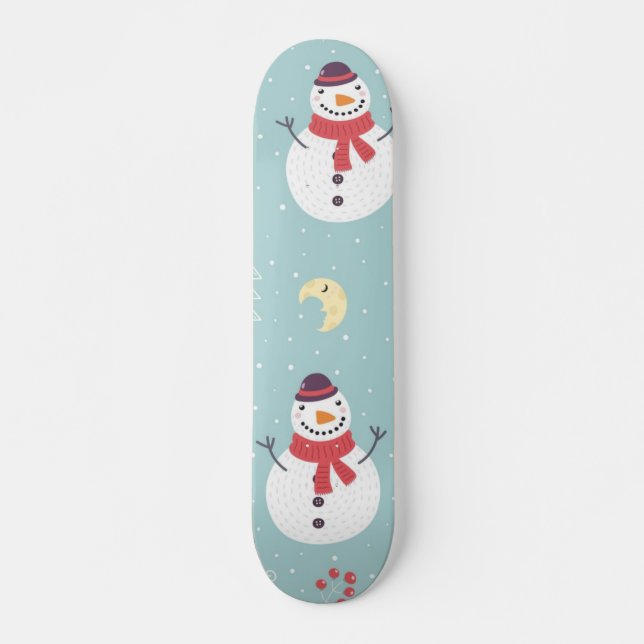 Snowman pattern skateboard (Front)