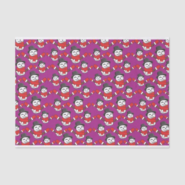 Snowman Pattern Tissue Paper (Front)