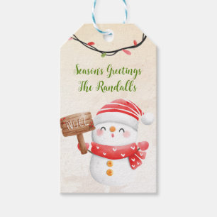 Snowman Personalize  Gift Tags