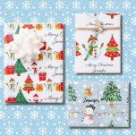 Snowman Personalize Name 3 Christmas Wrapping Paper Sheet<br><div class="desc">Personalize Name Snowman 3 Wrapping Paper Sheets</div>