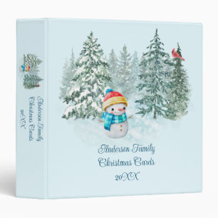 Snowman Personalized Christmas Card Holder Binder