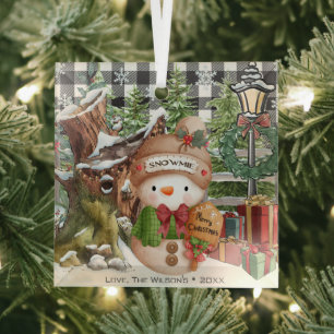 Snowman Personalized Family Christmas Ornament