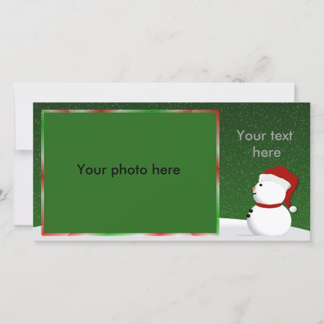 Snowman Photocard Holiday Card (Front)