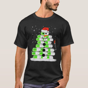 Snowman Pill Stack Santa Hat Christmas Pharmacy Te T-Shirt