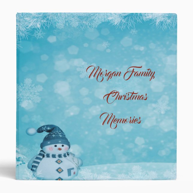 Snowman Pine Tree Christmas Memories Binder (Front)