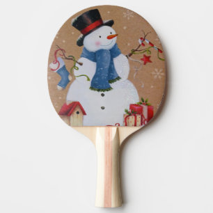 Snowman Ping Pong Paddle