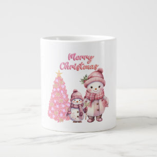 Snowman Pink Christmas Specialty Mug