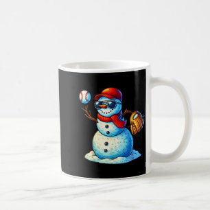 Snowman Playing Baseball As Tcher Boys Teens Chris Coffee Mug
