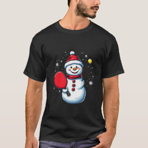 Snowman Playing Pickleball Sport Christmas Lover  T-Shirt
