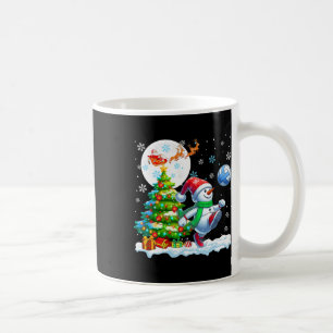 Snowman Playing Volleyball Xmas Tree Colourful Cos Coffee Mug