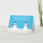 snowman politics holiday card<br><div class="desc">This funny Christmas card features two snowman at the north pole,  one with a red scarf and and one blue scarf,  reacting to the presidential election. 'No matter which side of the snowbank you fall on...  we wish you a Merry Christmas'</div>