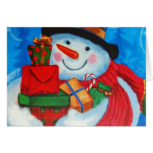 Snowman portant des cadeaux (Devant horizontal)