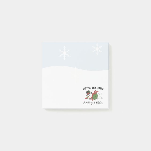 Snowman Post It Notes | I'm Fine (Front)