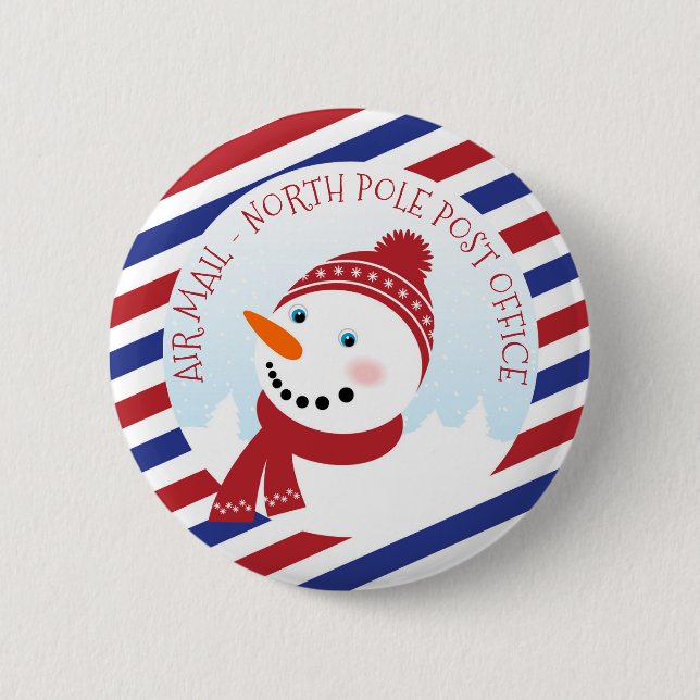 Snowman Post Office Button (Front)