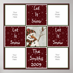 Snowman Quilt Scrapbook Page Poster