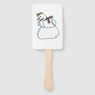 Snowman rectangle hand fans