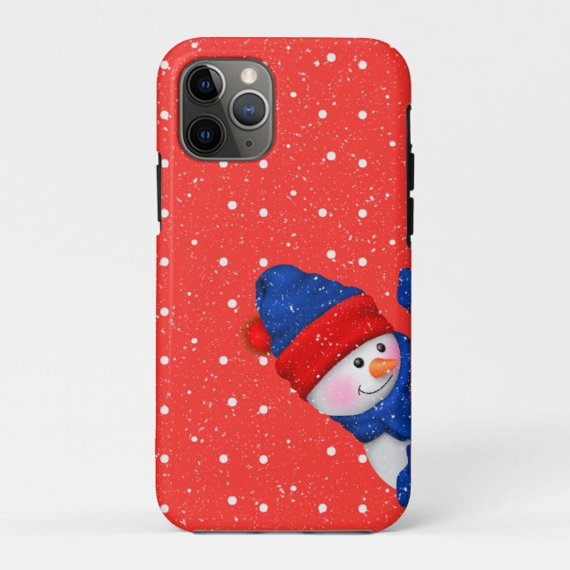 snowman red and white dots Case-Mate iPhone case (Back)
