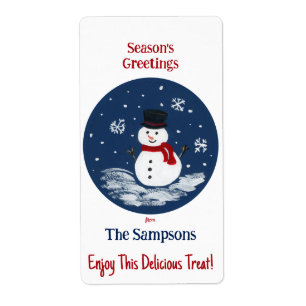 Snowman Red PERSONALIZE rectangular