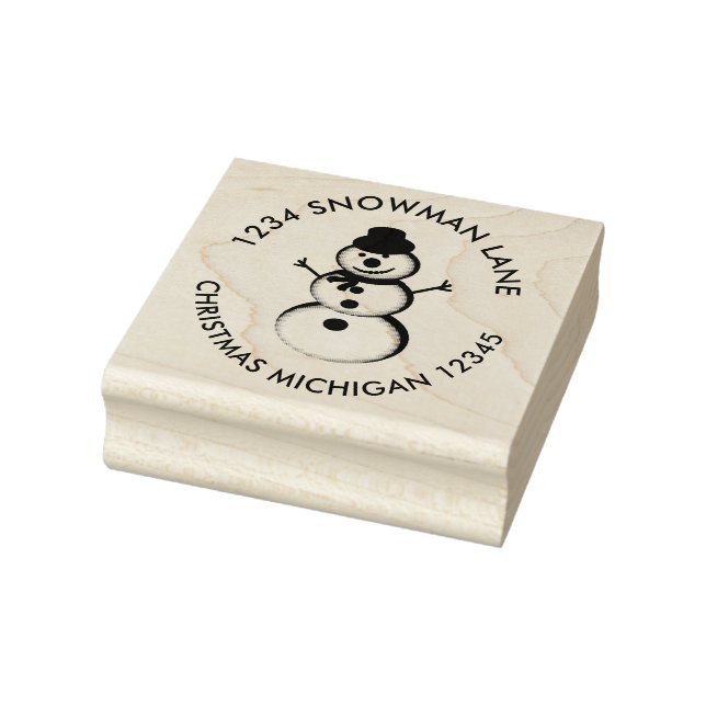 Snowman Return Address  Rubber Stamp (Stamp)