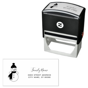Snowman Return Address Self-inking Stamp