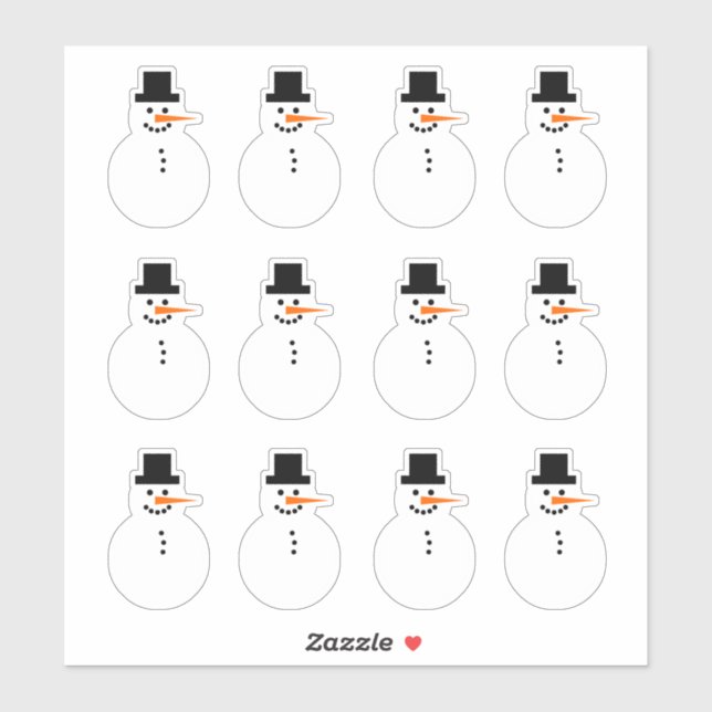 Snowman (Right-Facing) Winter Holiday Christmas (Sheet)