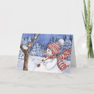 Snowman & Robin Holiday Card