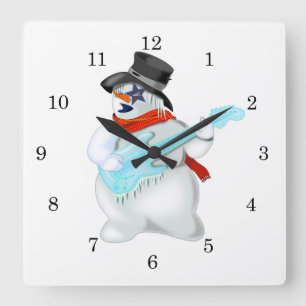 Snowman Rock Wall Clock