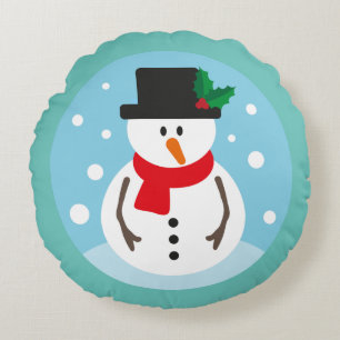 Snowman Round Pillow