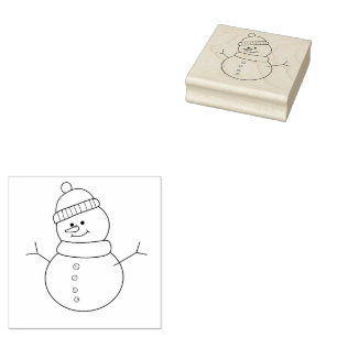 Snowman Rubber Stamp