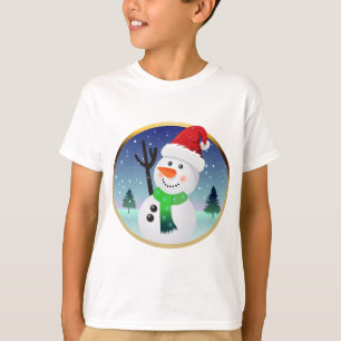 Snowman Santa Cartoon T-Shirt