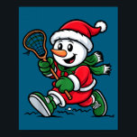Snowman Santa Hat Playing Lacrosse Christmas Playe Poster<br><div class="desc">Snowman Santa Hat Playing Lacrosse Christmas Player Pajama</div>